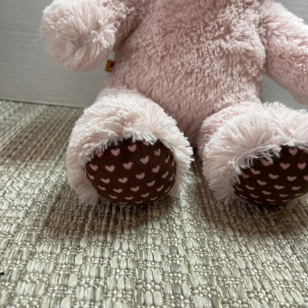 Build A Bear Pink Plush Teddy‎ Bear with Heart Accents on Feet and Ears